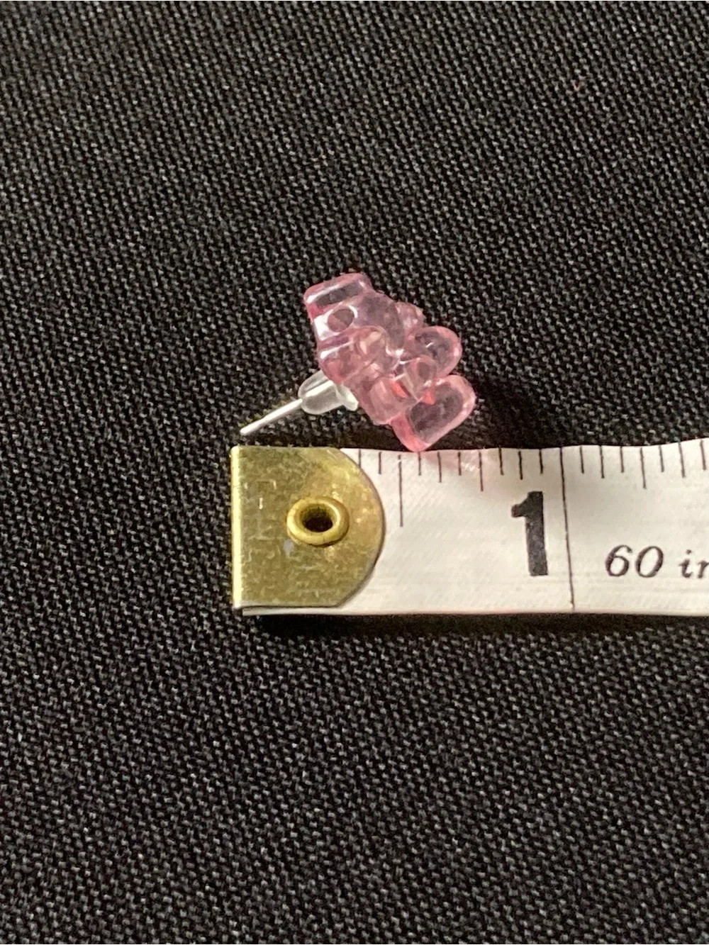 Handmade Pastel Pink Transparent Gummy Bear Stud Earrings